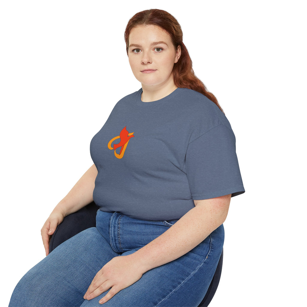 Cotton T‑Shirt -- Christian Theme -- Holy Spirit Dove Heart Flame