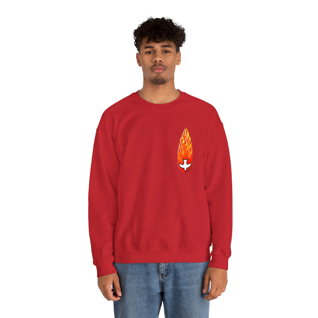 Crewneck Sweatshirt -- Christian Theme -- Holy Spirit Dove Flame