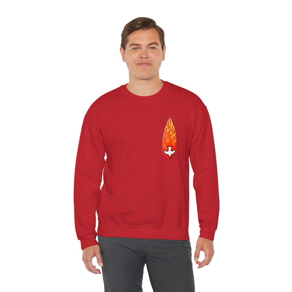Crewneck Sweatshirt -- Christian Theme -- Holy Spirit Dove Flame