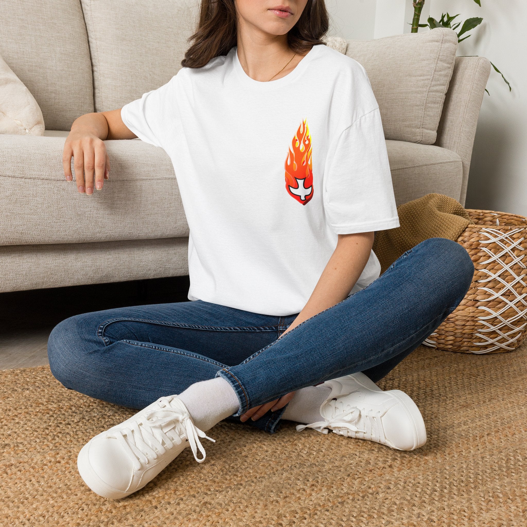 T Shirt -- Christian Theme -- Holy Spirit Dove Flame