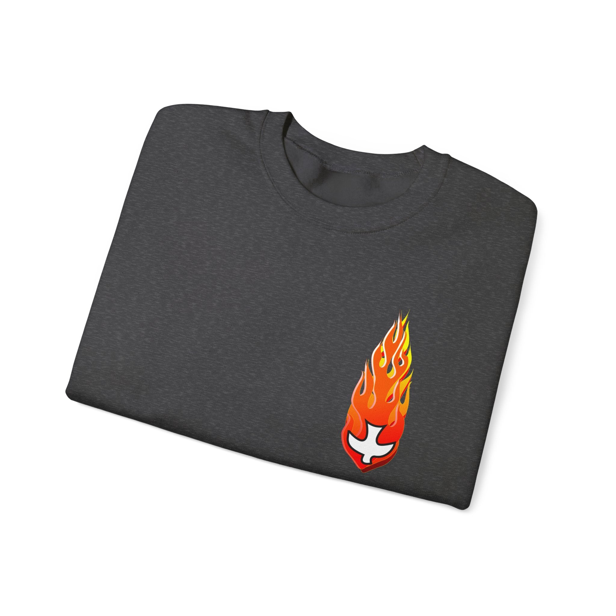 Crewneck Sweatshirt -- Christian Theme -- Holy Spirit Dove Flame