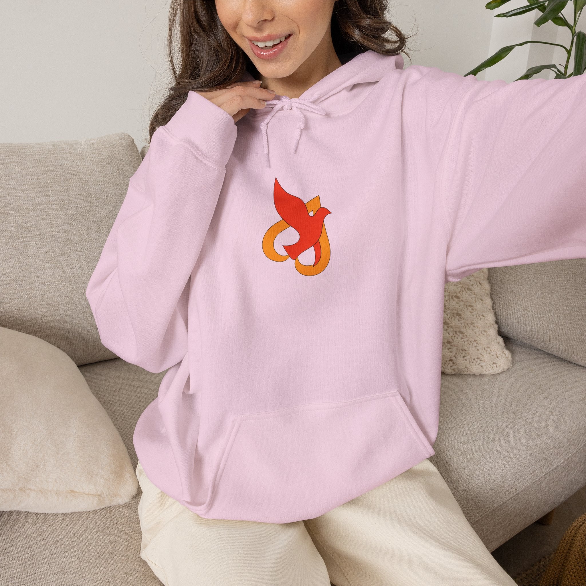 Hoodie -- Christian Theme -- Holy Spirit Dove Heart Flame