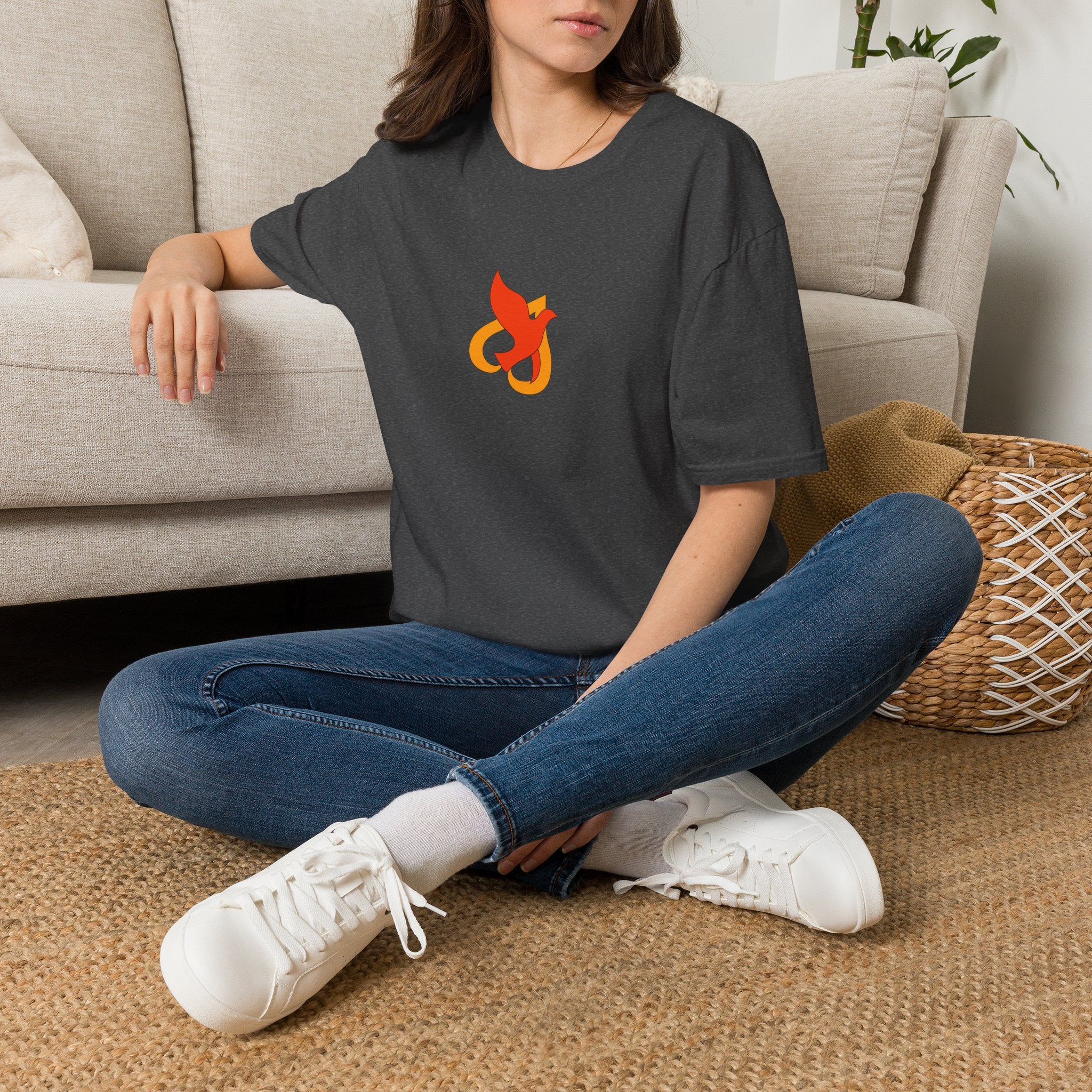 T-Shirt -- Christian Theme -- Holy Spirit Dove Heart Flame
