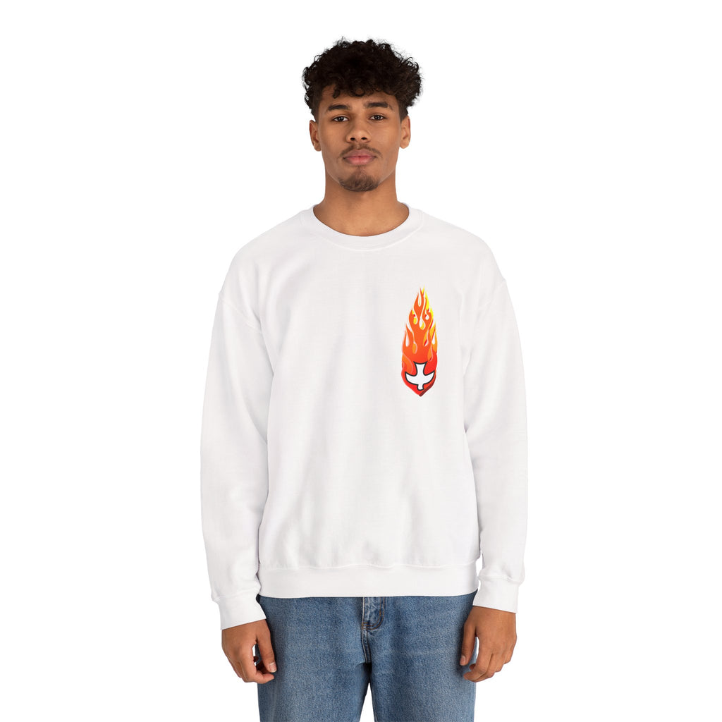 Crewneck Sweatshirt -- Christian Theme -- Holy Spirit Dove Flame