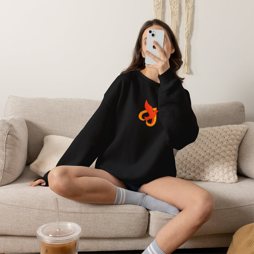 Crewneck Sweatshirt -- Christian Theme -- Holy Spirit Dove Heart Flame