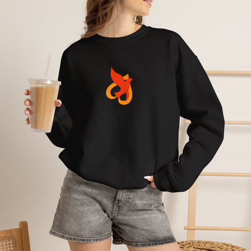 Crewneck Sweatshirt -- Christian Theme -- Holy Spirit Dove Heart Flame