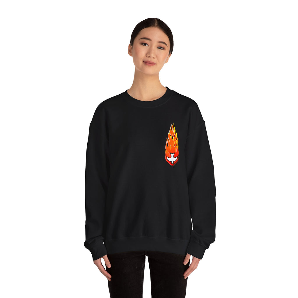 Crewneck Sweatshirt -- Christian Theme -- Holy Spirit Dove Flame