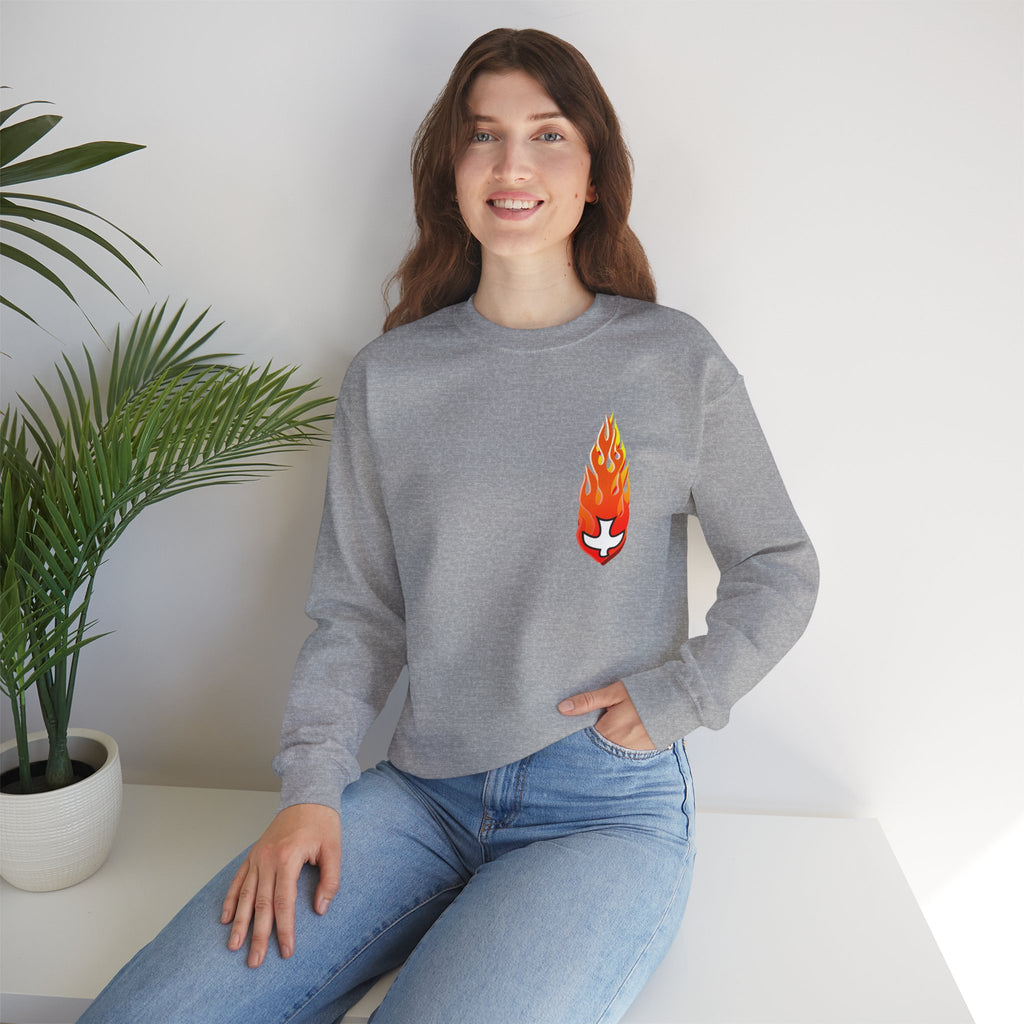 Crewneck Sweatshirt -- Christian Theme -- Holy Spirit Dove Flame
