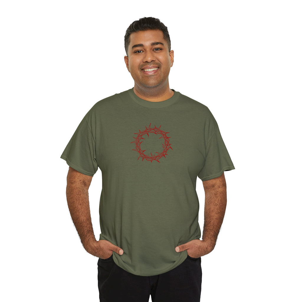 Heavy Cotton T-Shirt -- Christian Theme -- Crown of Thorns (Red)