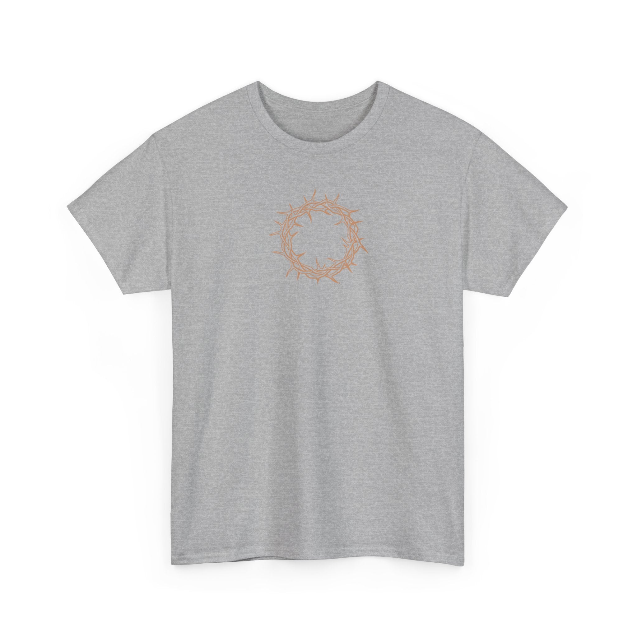 Heavy Cotton T-Shirt -- Christian Theme -- Crown of Thorns (Light Red)