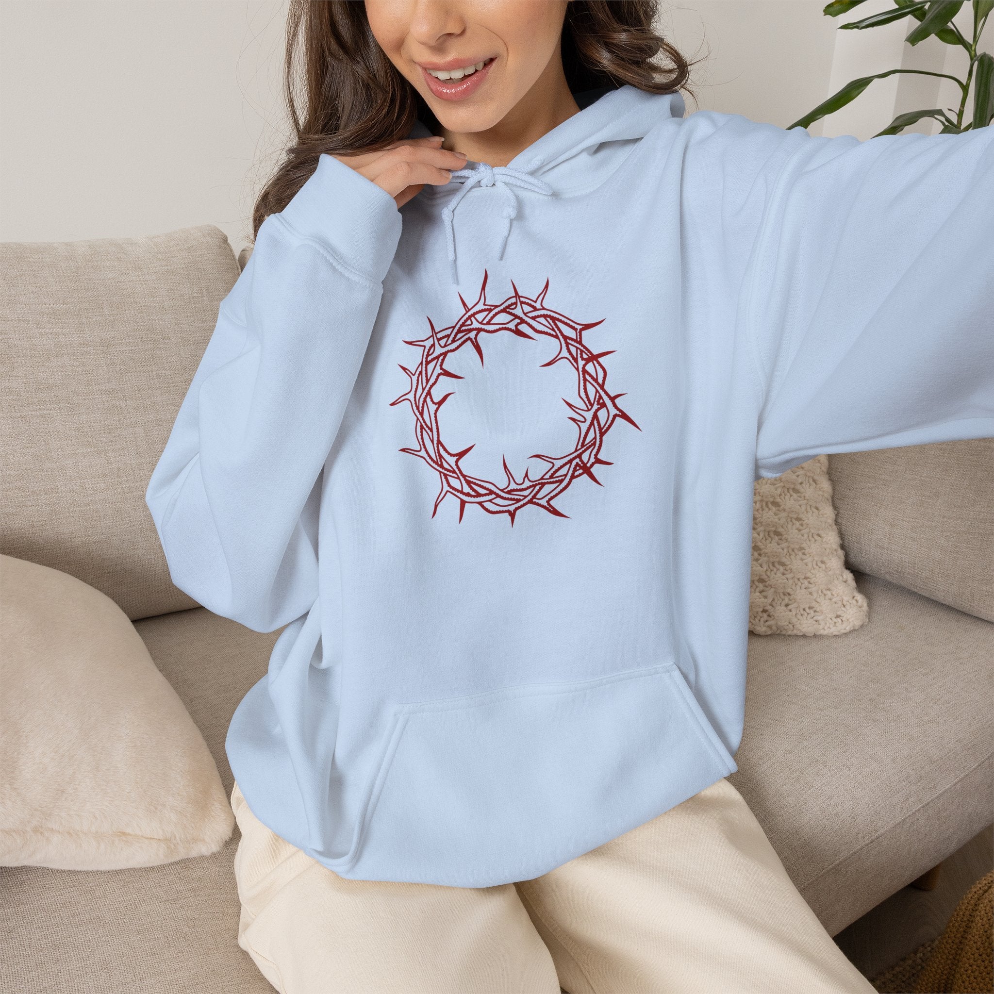 Hoodie -- Christian Theme -- Crown of Thorns (Red)