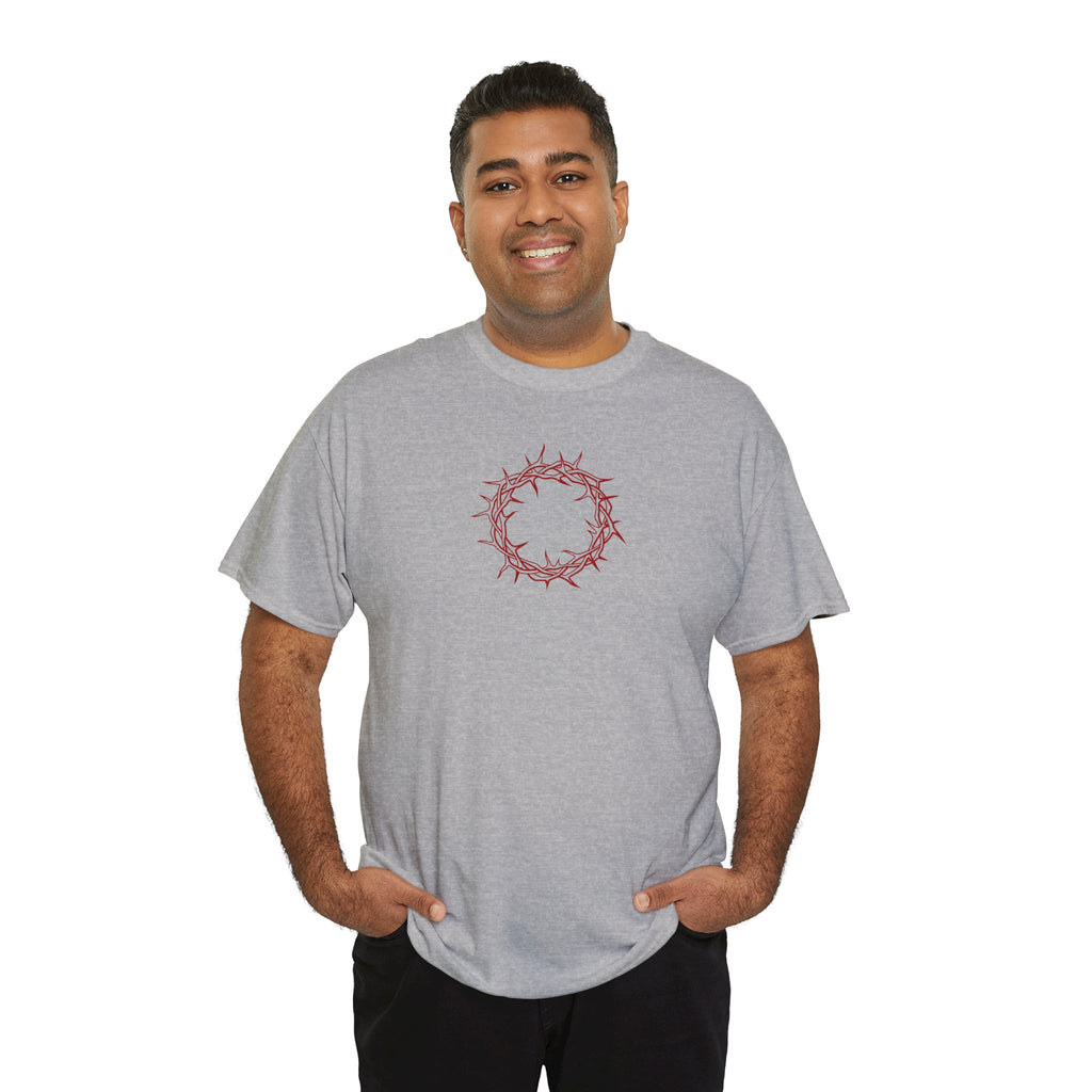 Heavy Cotton T-Shirt -- Christian Theme -- Crown of Thorns (Red)