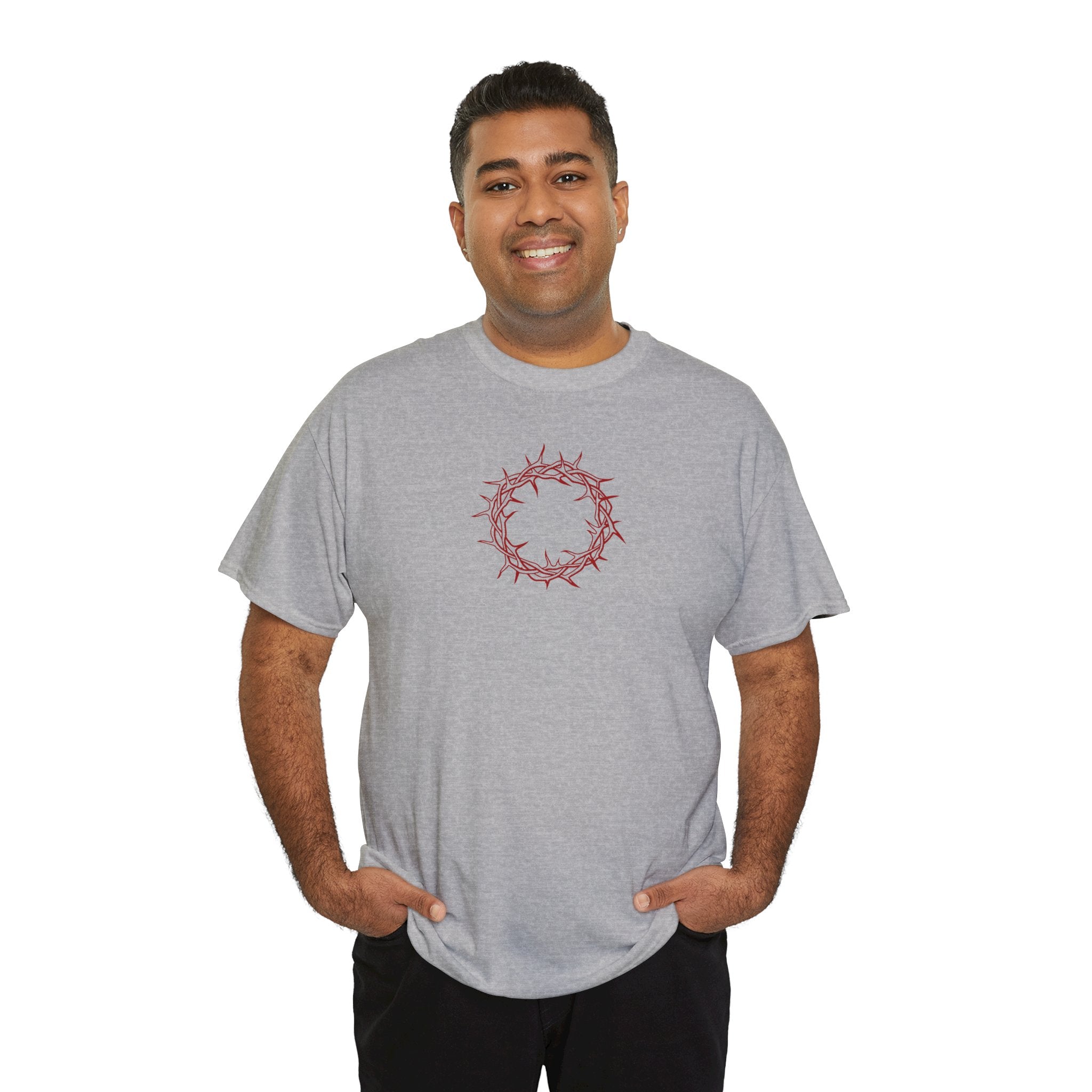 Heavy Cotton T-Shirt -- Christian Theme -- Crown of Thorns (Red)