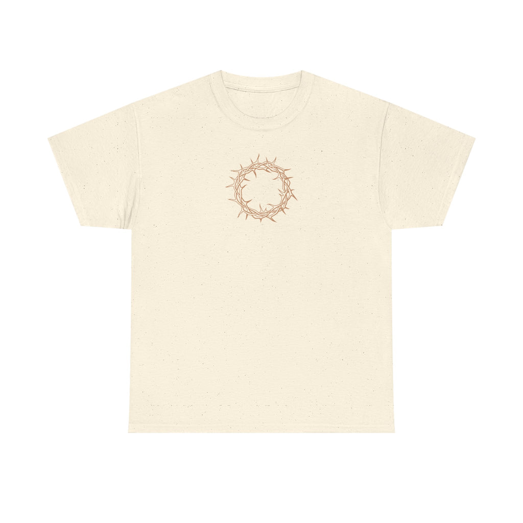 Heavy Cotton T-Shirt -- Christian Theme -- Crown of Thorns (Light Red)