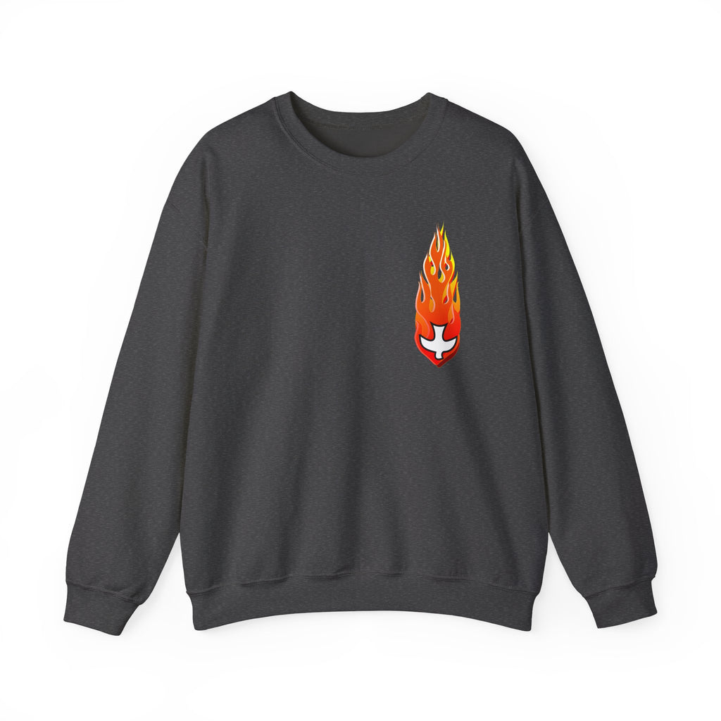 Crewneck Sweatshirt -- Christian Theme -- Holy Spirit Dove Flame