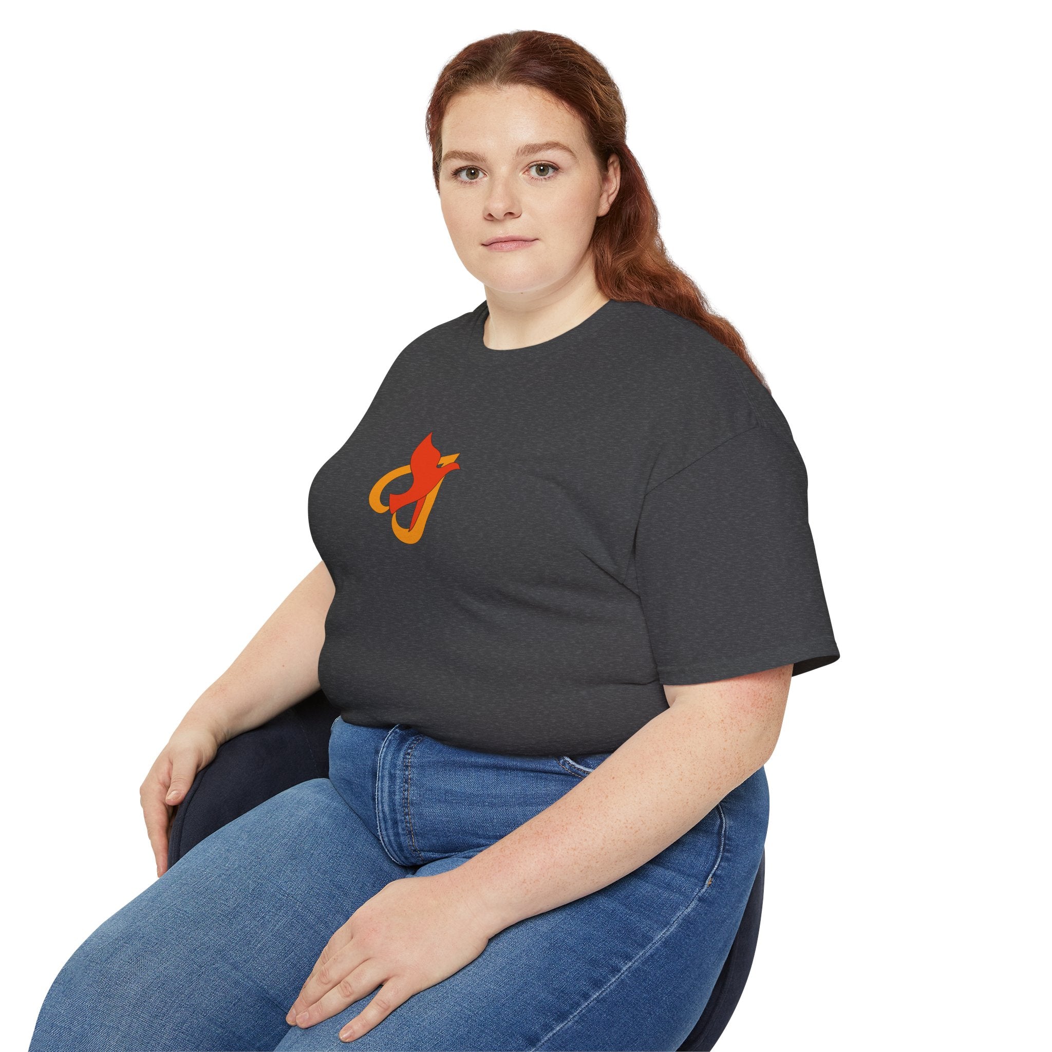 Cotton T‑Shirt -- Christian Theme -- Holy Spirit Dove Heart Flame