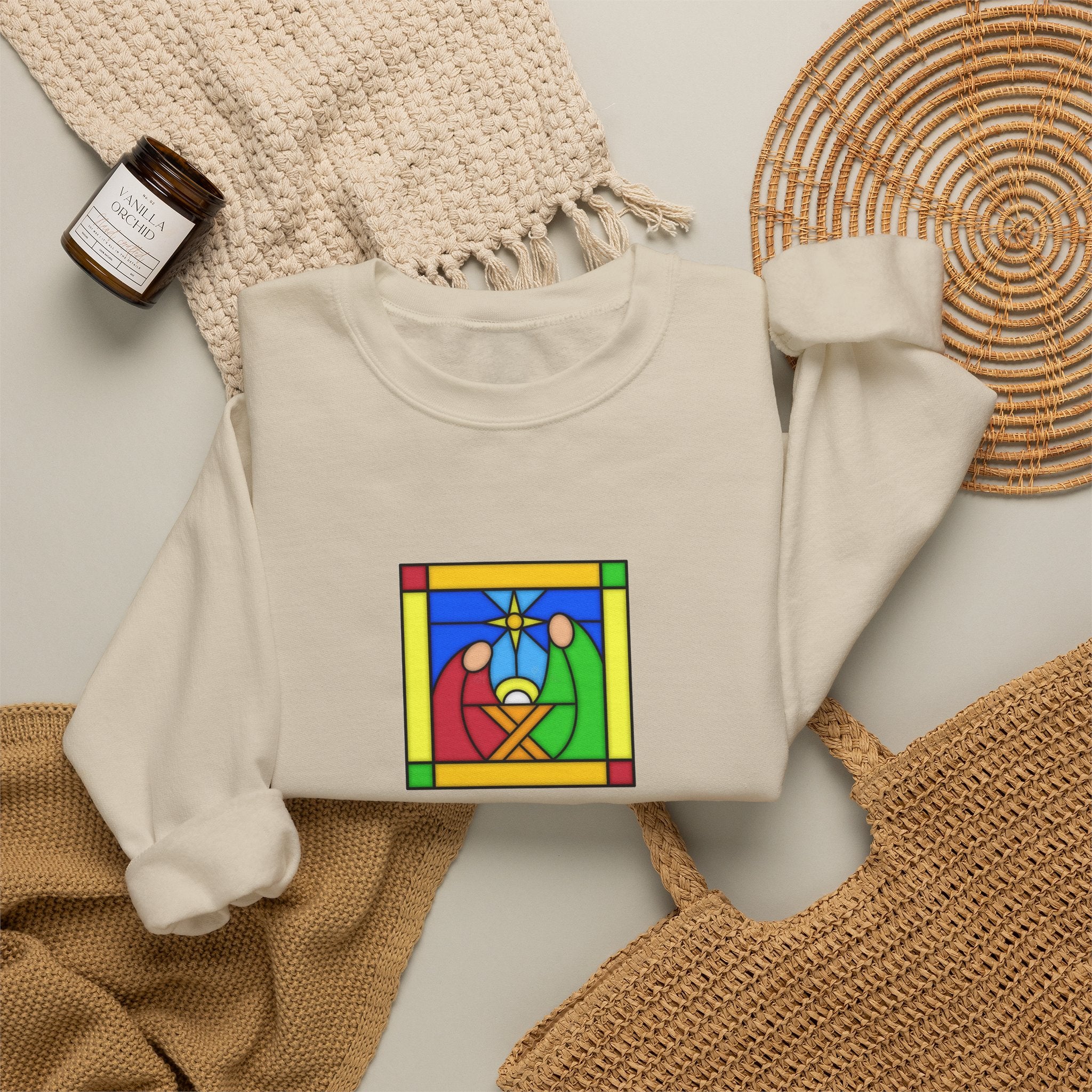 Crewneck Sweatshirt -- Christian Theme -- Jesus Nativity