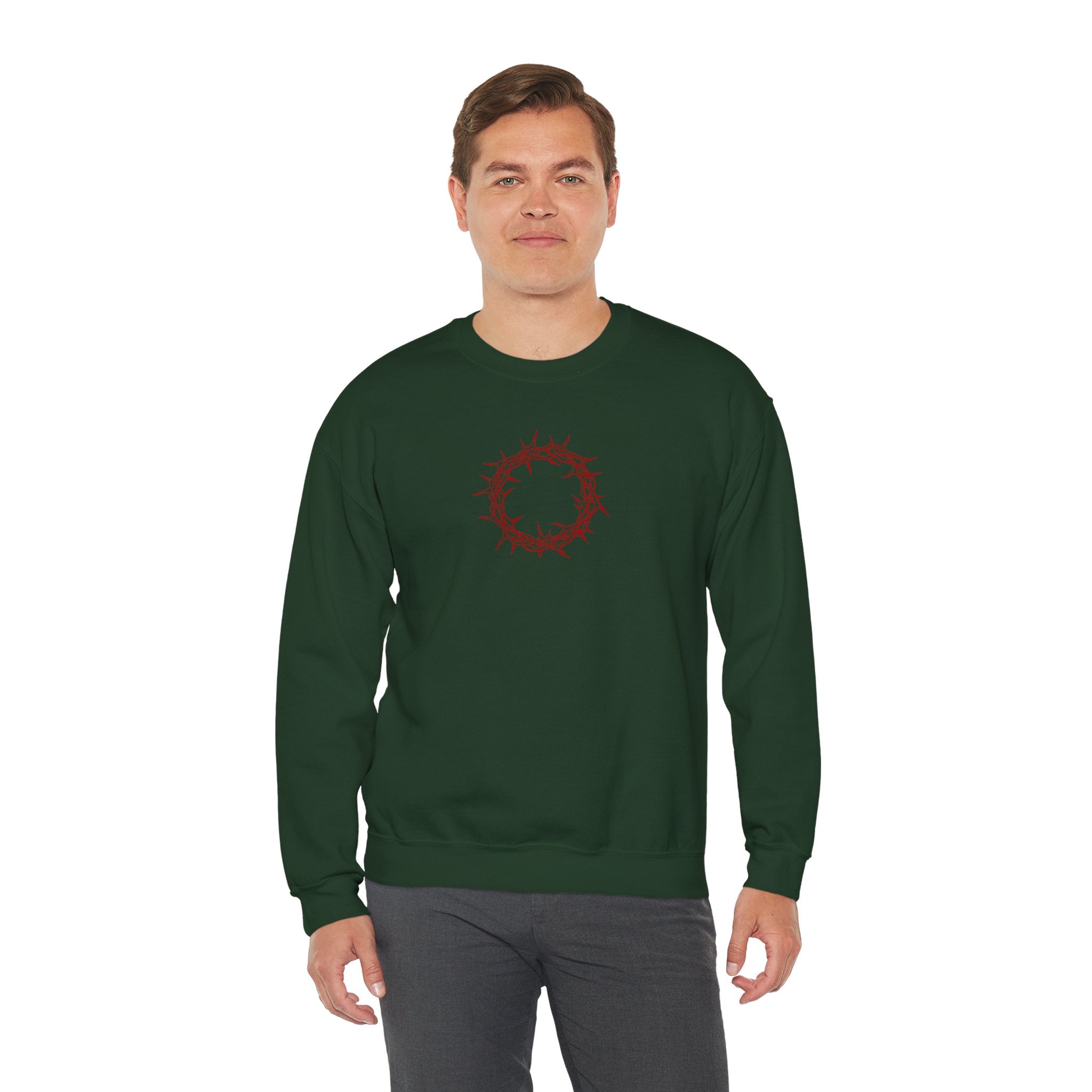 Crewneck Sweatshirt -- Christian Theme -- Crown of Thorns (Red)
