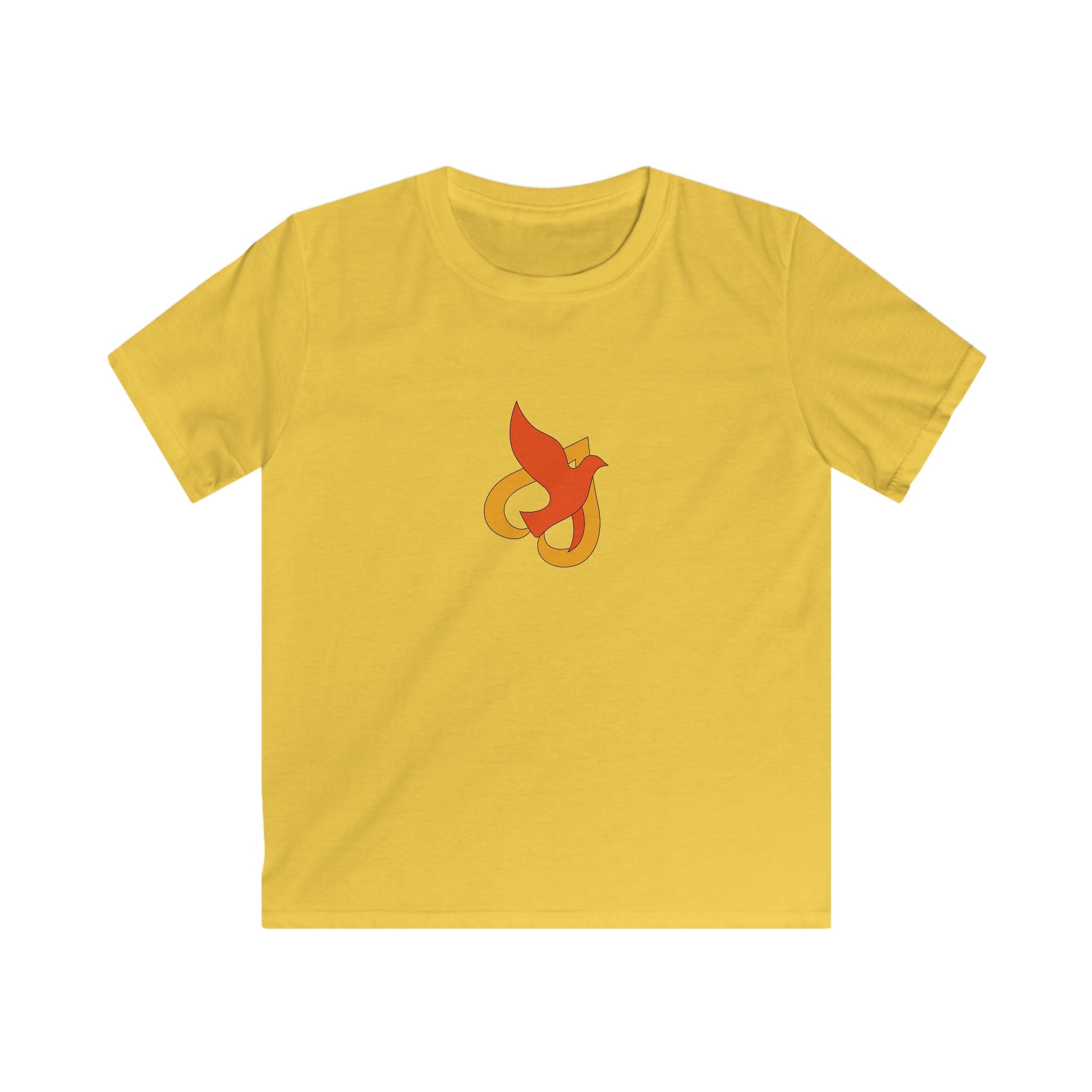 Kids T-Shirt -- Christian Theme -- Holy Spirit Dove Heart Flame