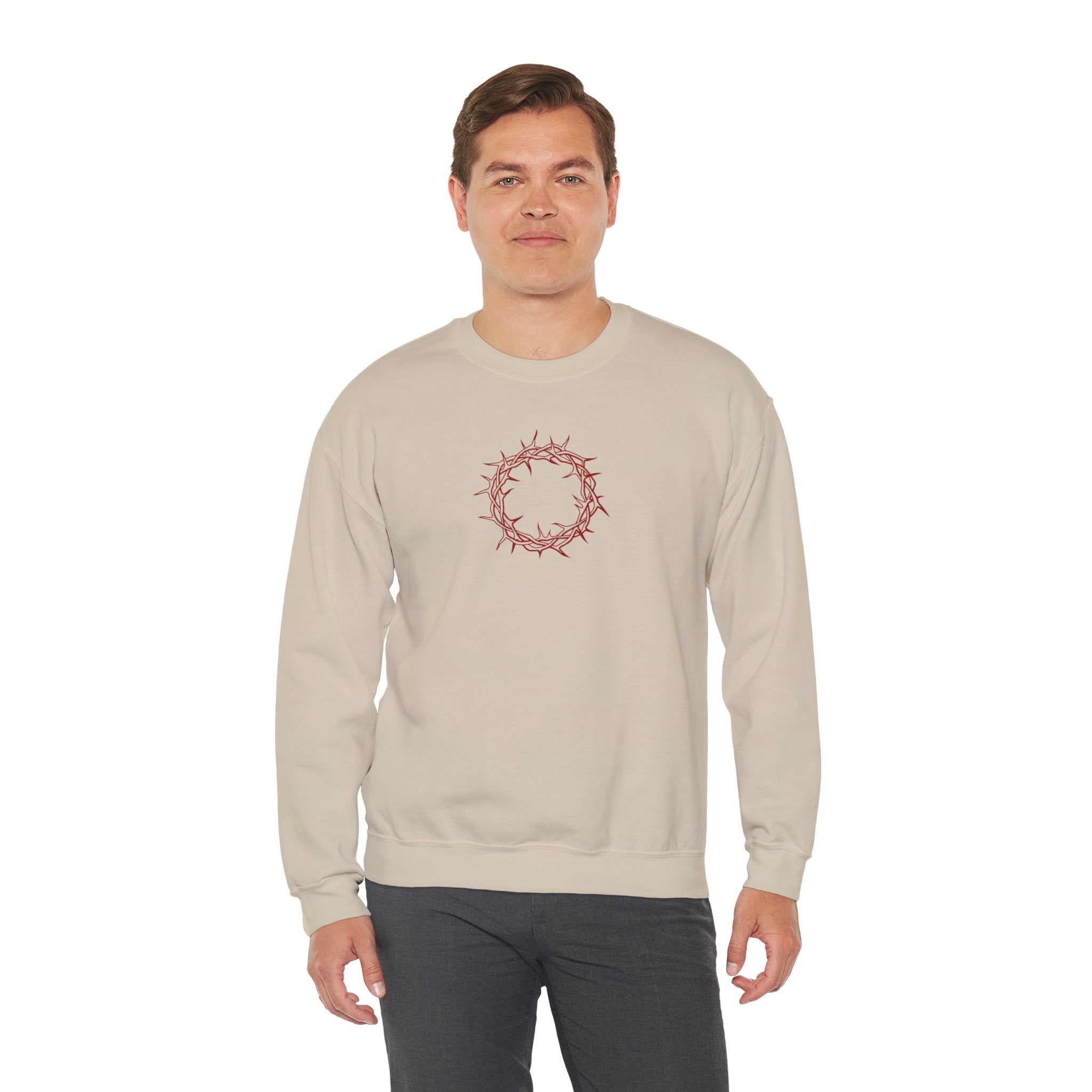 Crewneck Sweatshirt -- Christian Theme -- Crown of Thorns (Red)
