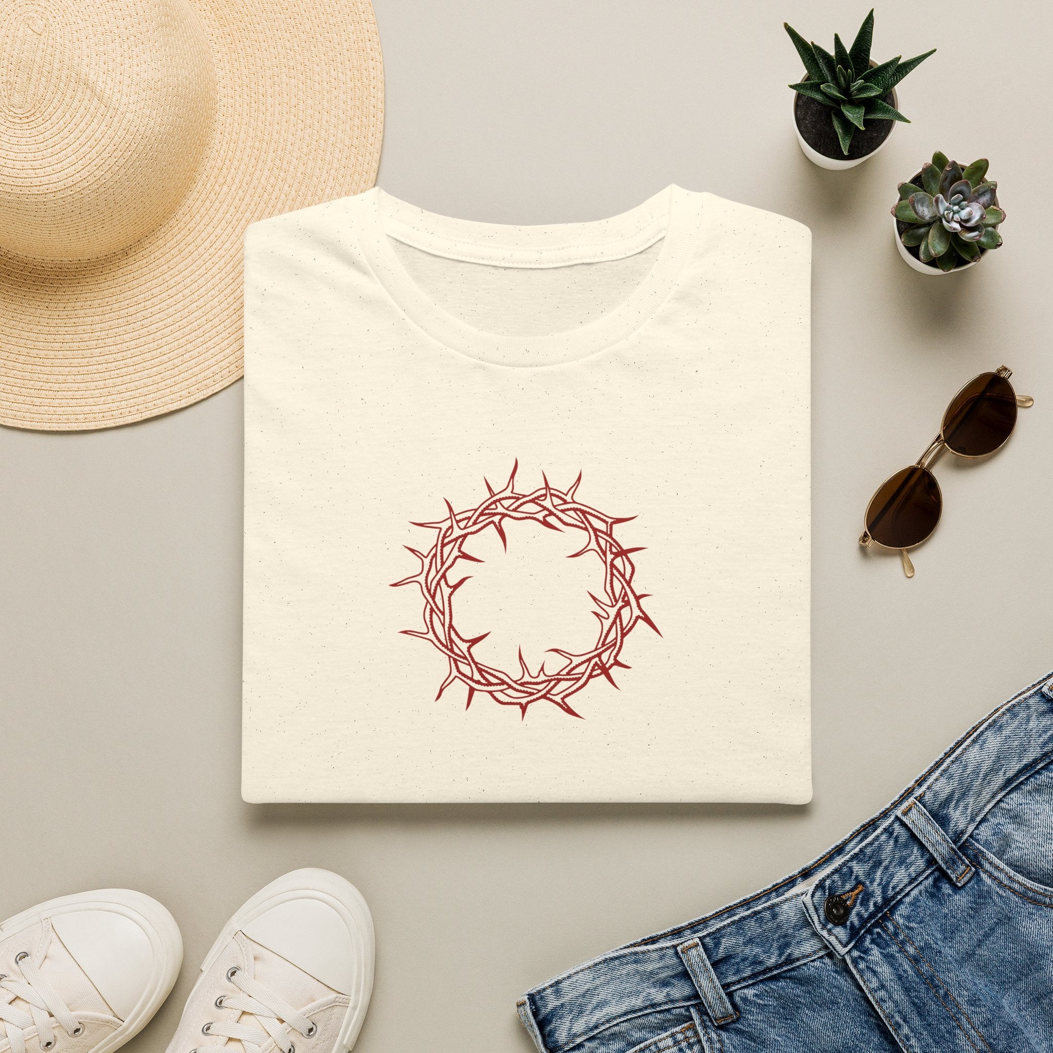 Softstyle T-Shirt -- Christian Theme -- Crown of Thorns (Red)