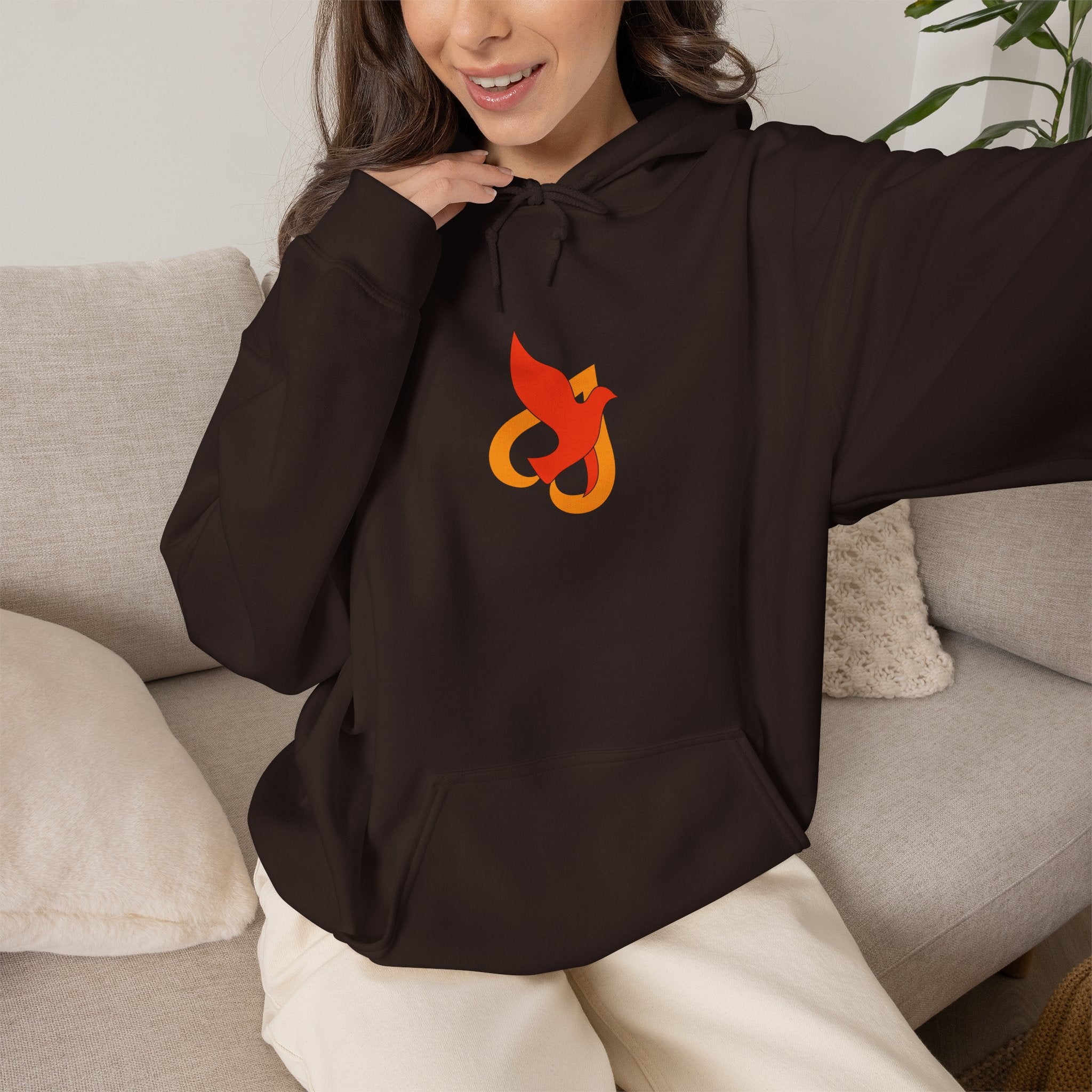 Hoodie -- Christian Theme -- Holy Spirit Dove Heart Flame