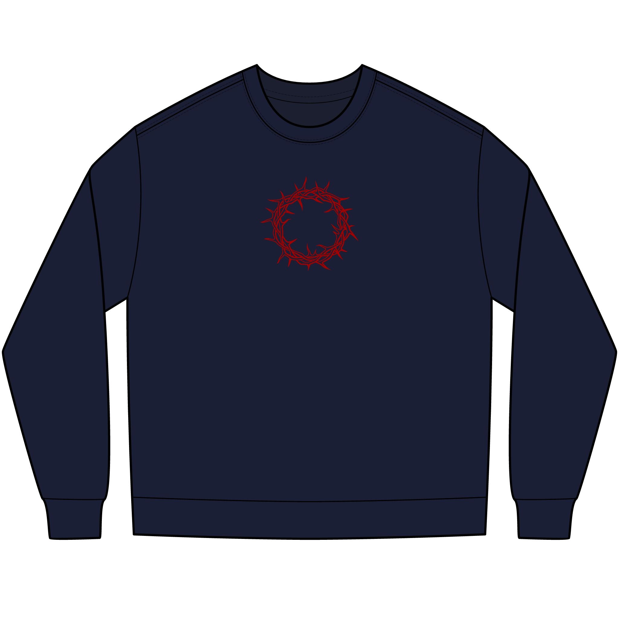 Long Sleeve T-Shirt -- Christian Theme -- Crown of Thorns (Red)