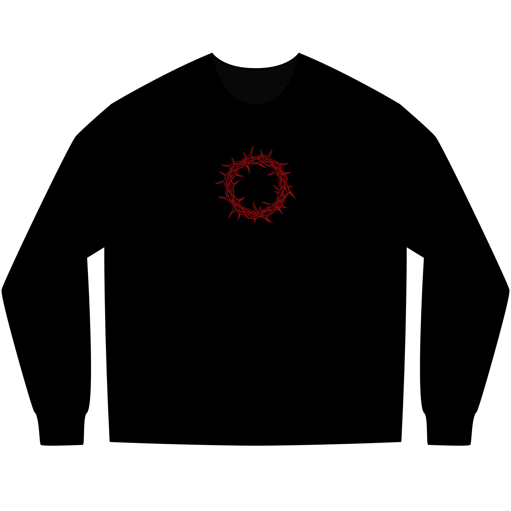 Long Sleeve T-Shirt -- Christian Theme -- Crown of Thorns (Red)
