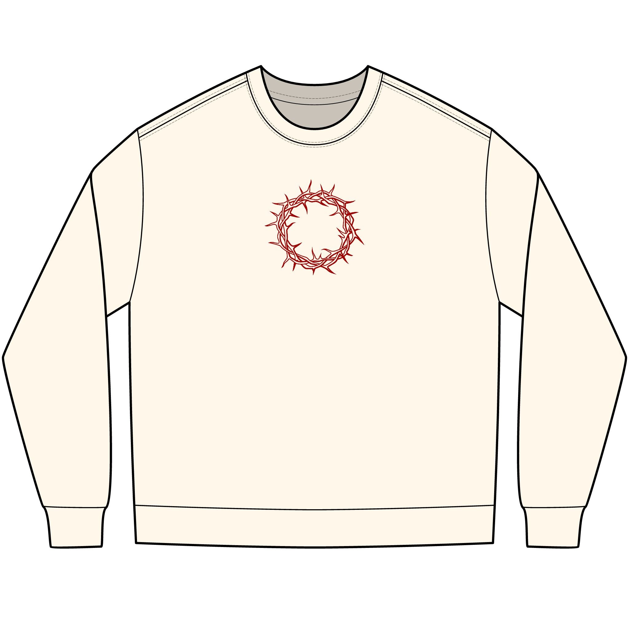 Long Sleeve T-Shirt -- Christian Theme -- Crown of Thorns (Red)