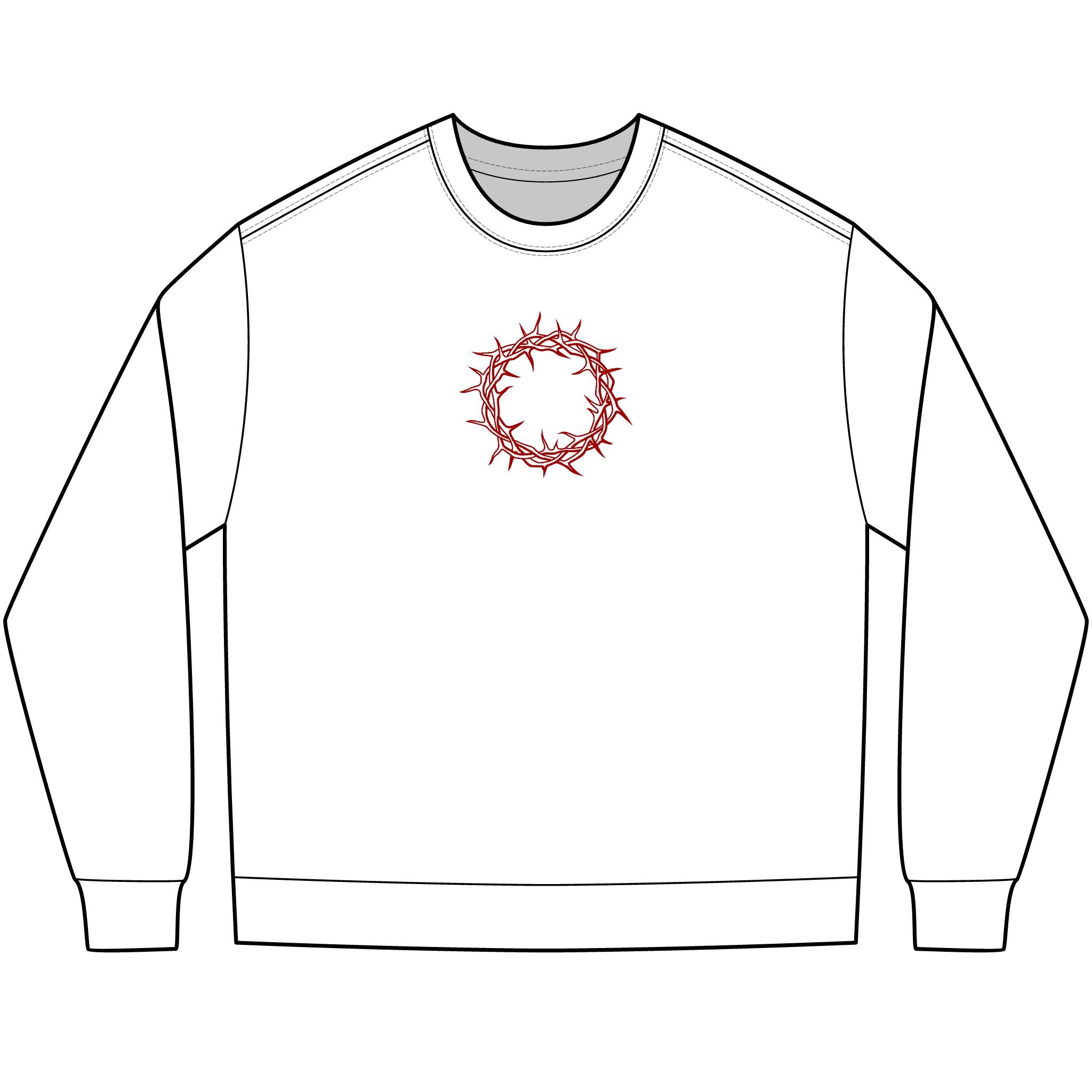 Long Sleeve T-Shirt -- Christian Theme -- Crown of Thorns (Red)