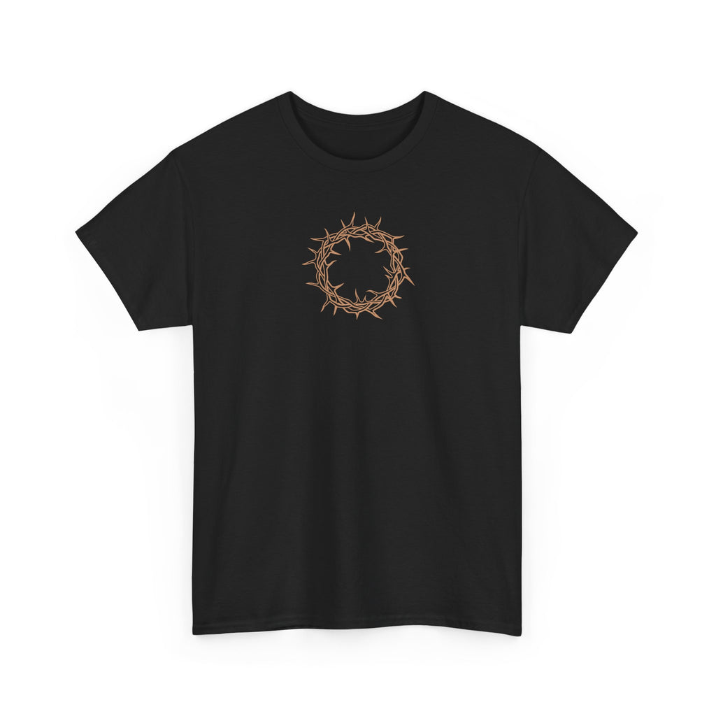 Heavy Cotton T-Shirt -- Christian Theme -- Crown of Thorns (Light Red)
