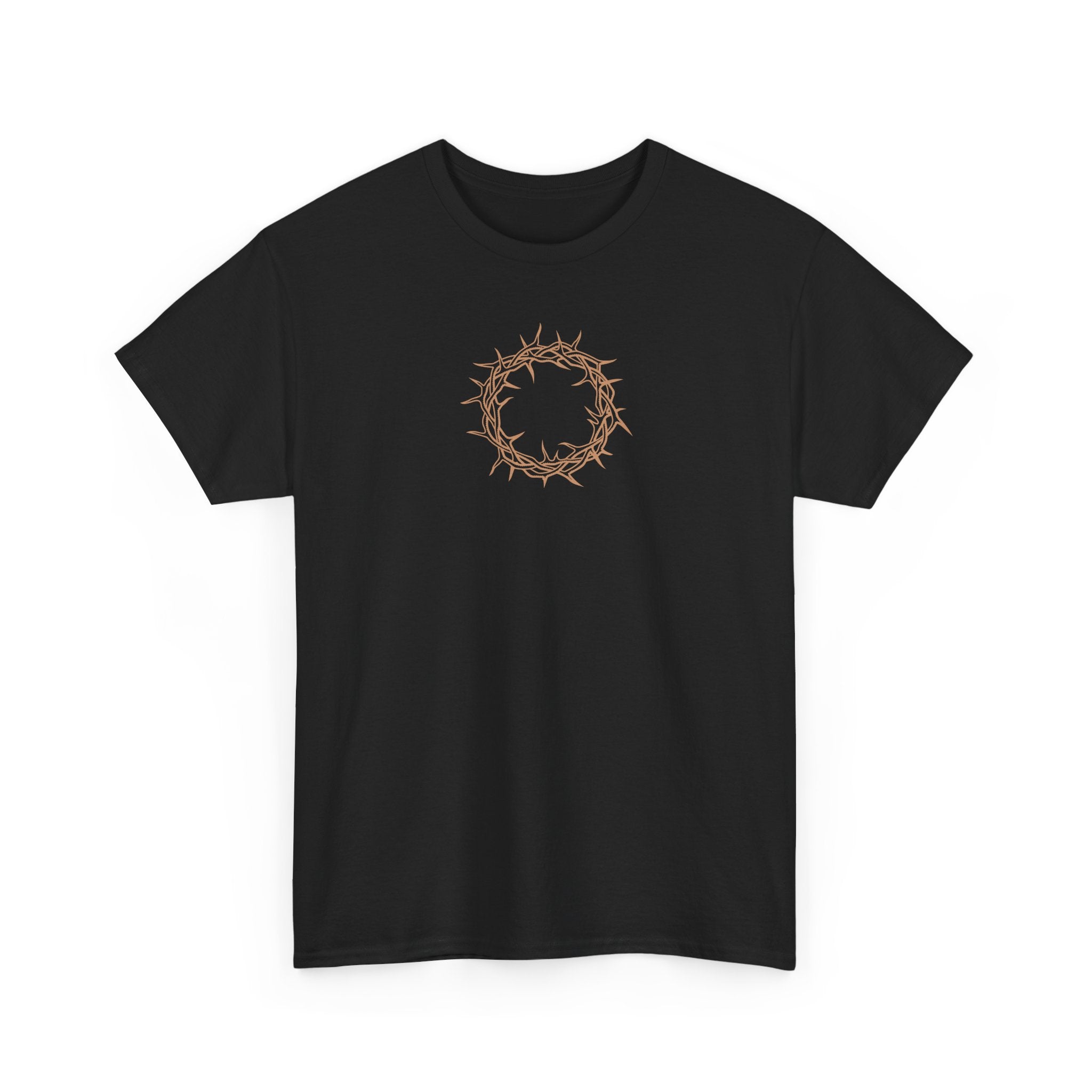 Heavy Cotton T-Shirt -- Christian Theme -- Crown of Thorns (Light Red)