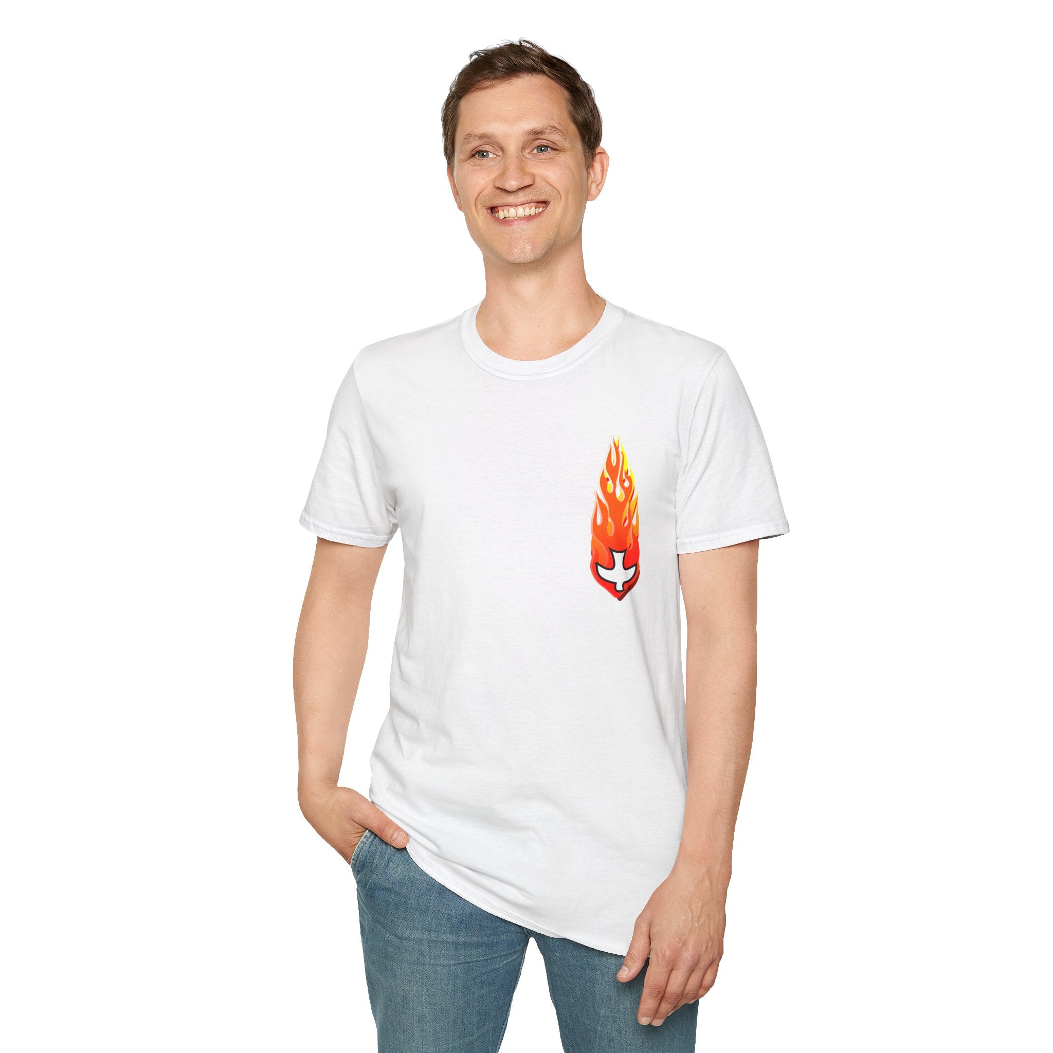 T Shirt -- Christian Theme -- Holy Spirit Dove Flame