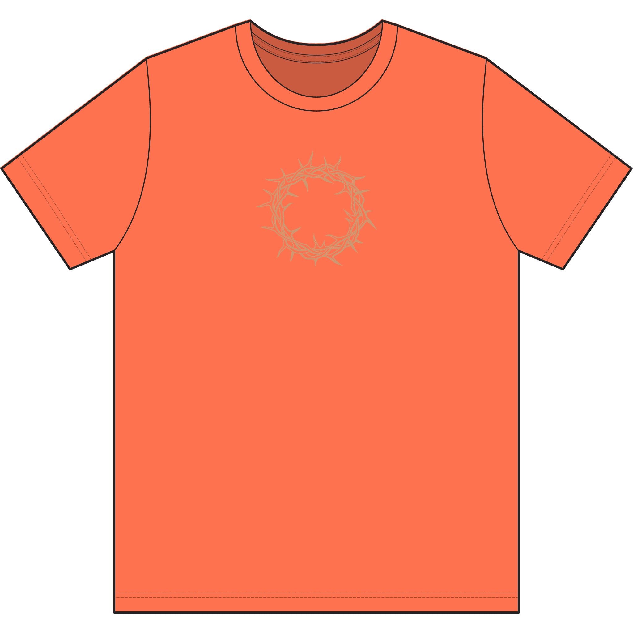 Performance T-Shirt -- Christian Theme -- Crown of Thorns (Light Red)