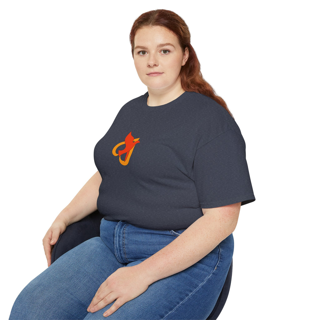 Cotton T‑Shirt -- Christian Theme -- Holy Spirit Dove Heart Flame