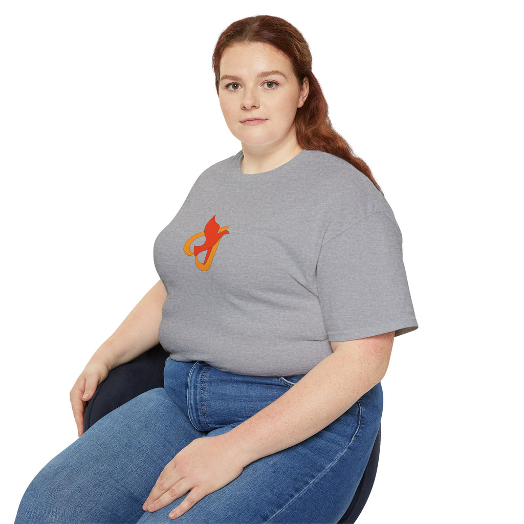 Cotton T‑Shirt -- Christian Theme -- Holy Spirit Dove Heart Flame