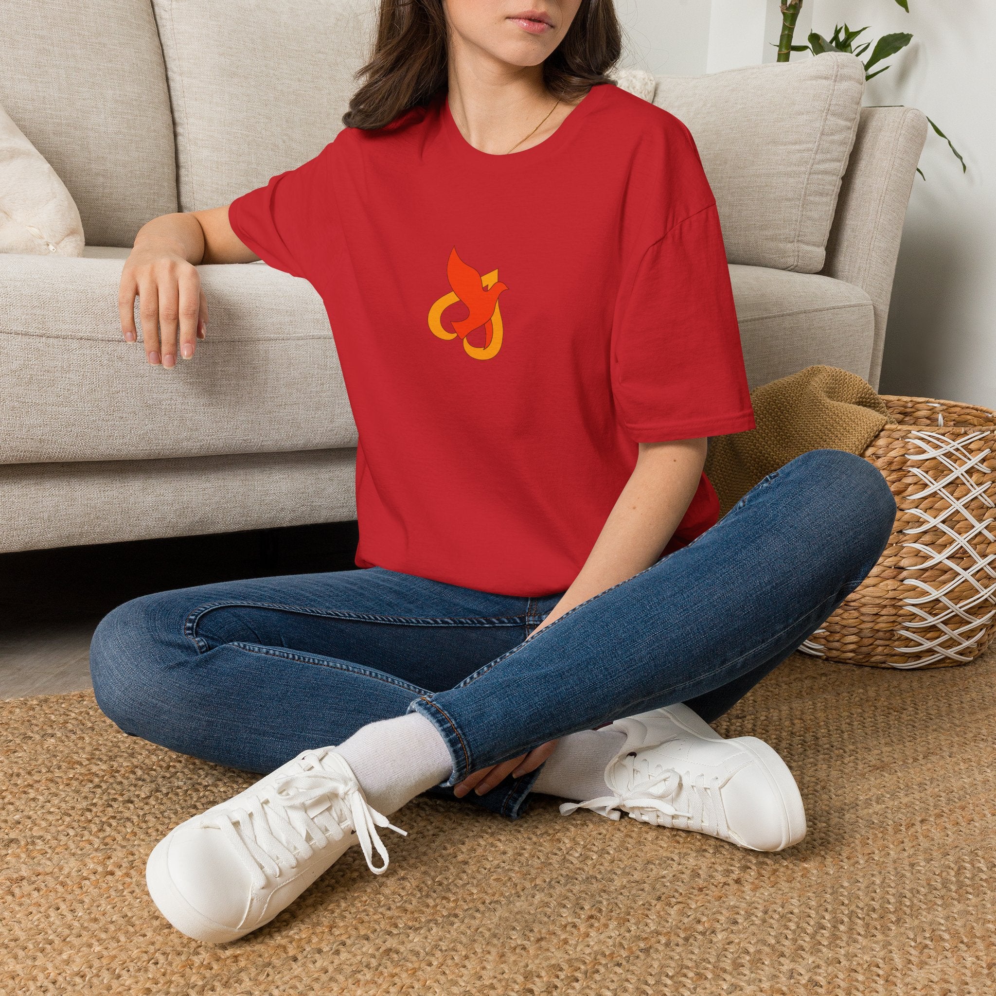 T-Shirt -- Christian Theme -- Holy Spirit Dove Heart Flame