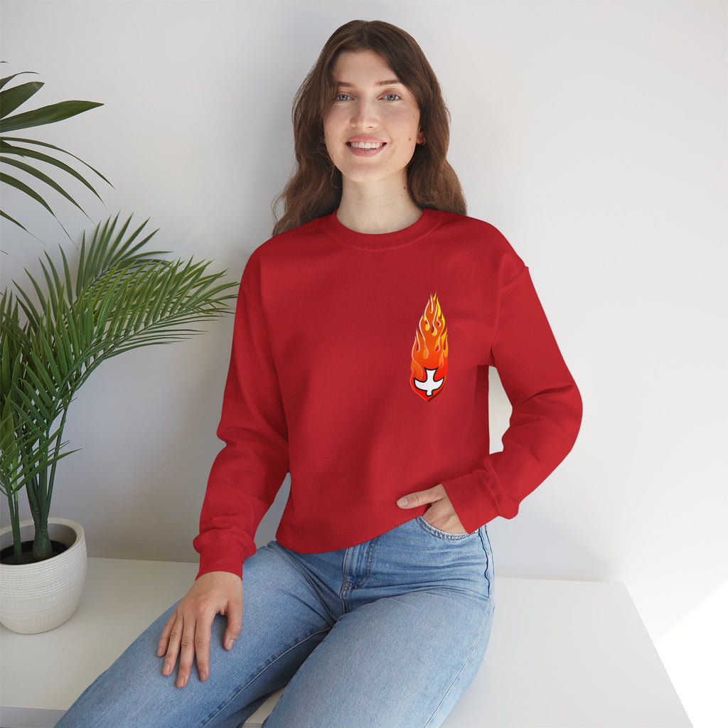 Crewneck Sweatshirt -- Christian Theme -- Holy Spirit Dove Flame
