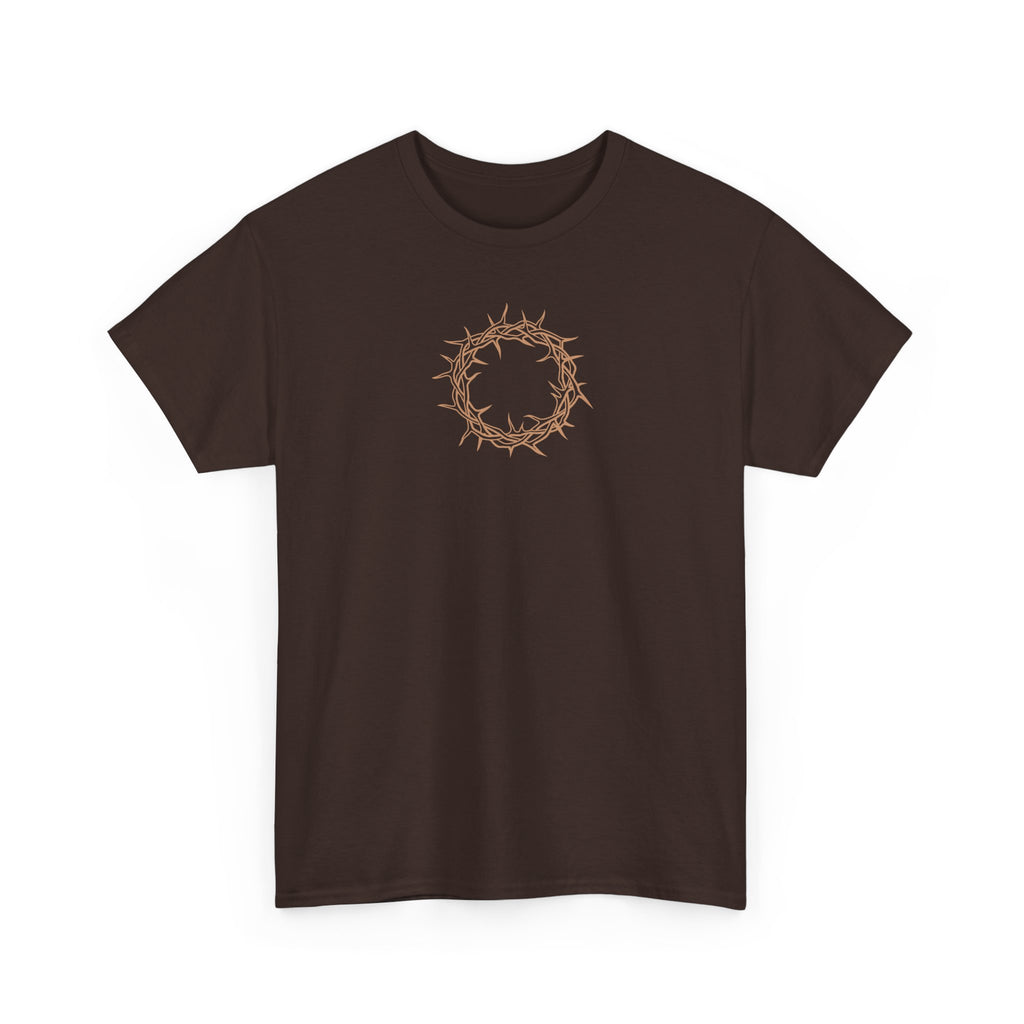 Heavy Cotton T-Shirt -- Christian Theme -- Crown of Thorns (Light Red)