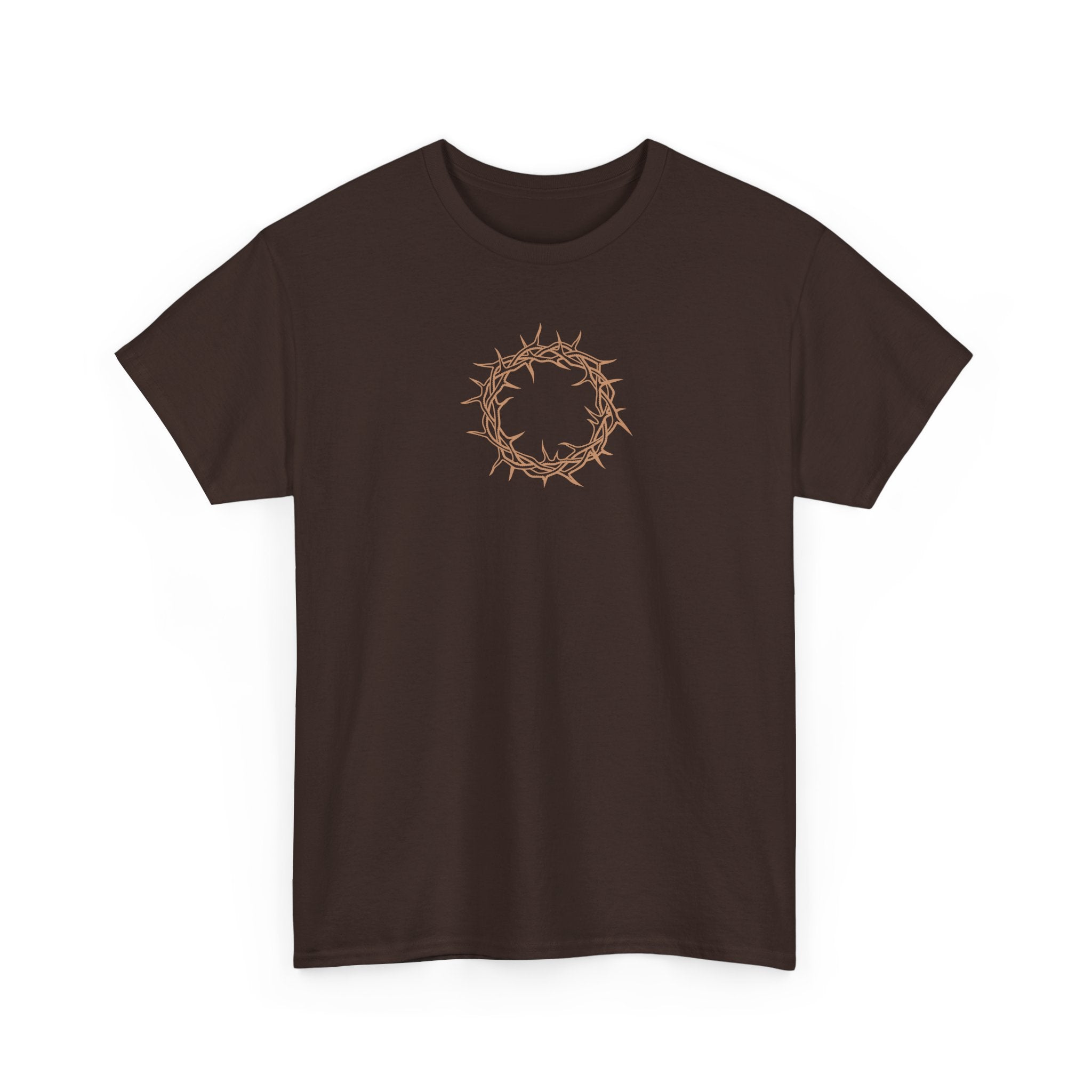 Heavy Cotton T-Shirt -- Christian Theme -- Crown of Thorns (Light Red)