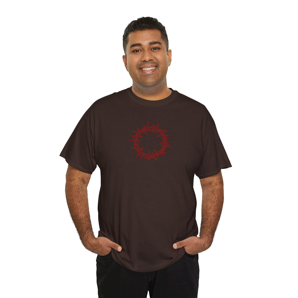 Heavy Cotton T-Shirt -- Christian Theme -- Crown of Thorns (Red)