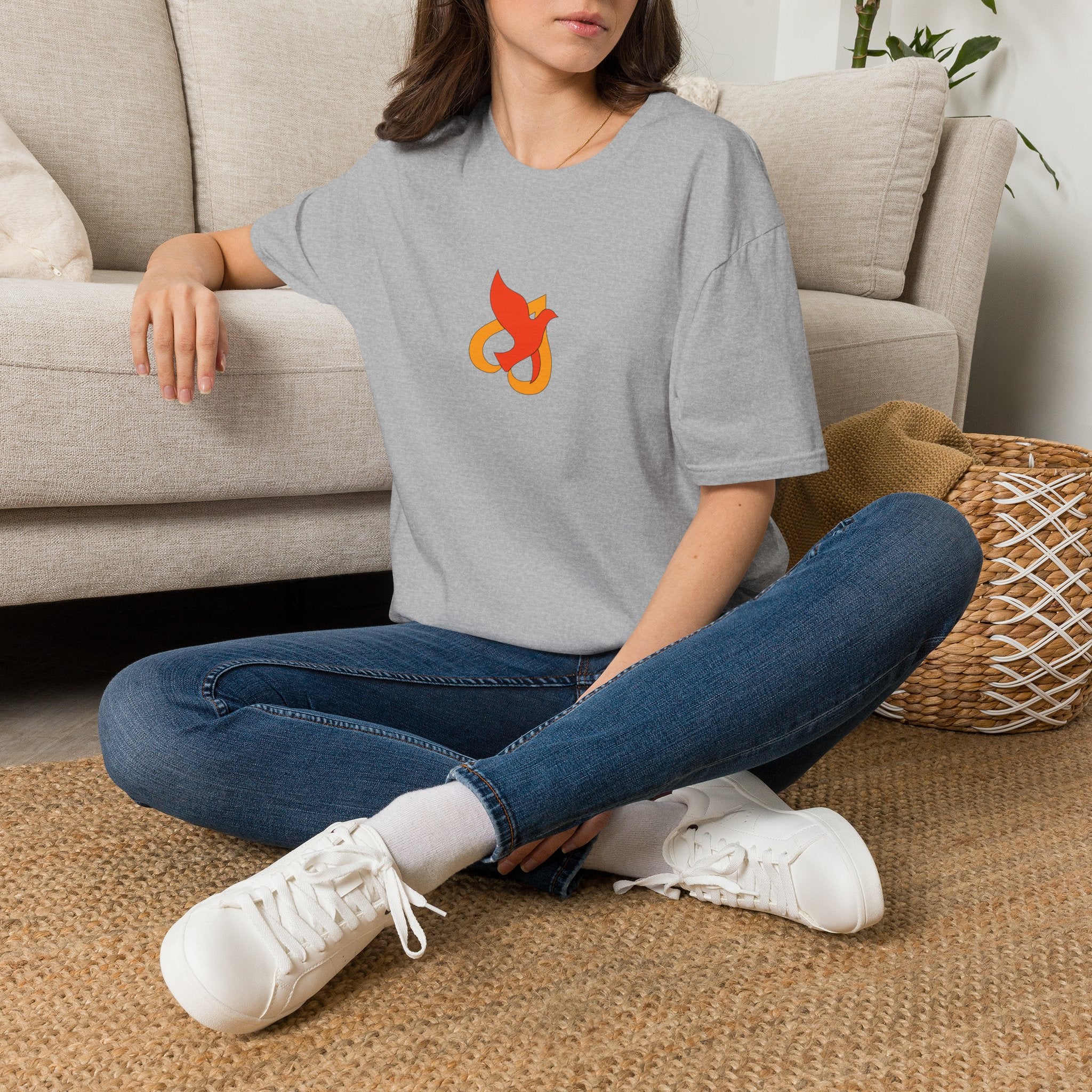 T-Shirt -- Christian Theme -- Holy Spirit Dove Heart Flame