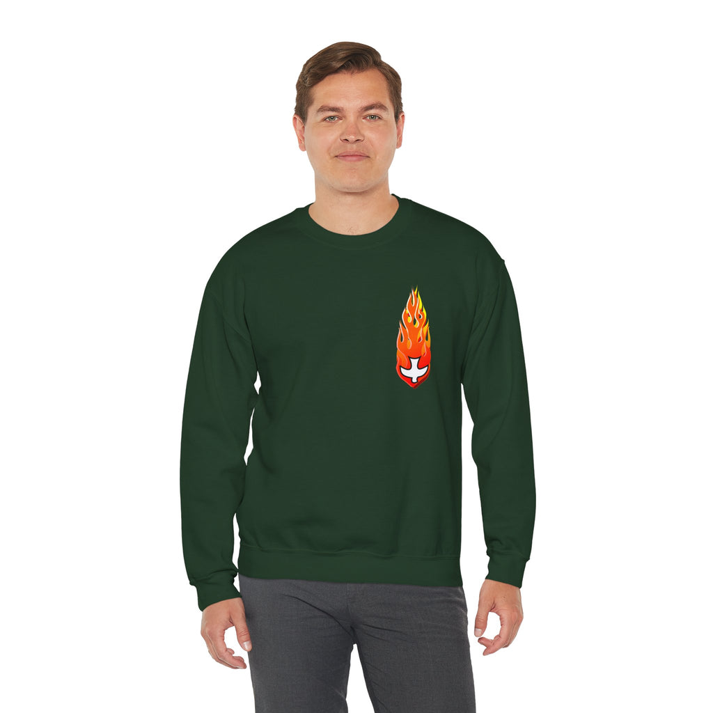 Crewneck Sweatshirt -- Christian Theme -- Holy Spirit Dove Flame