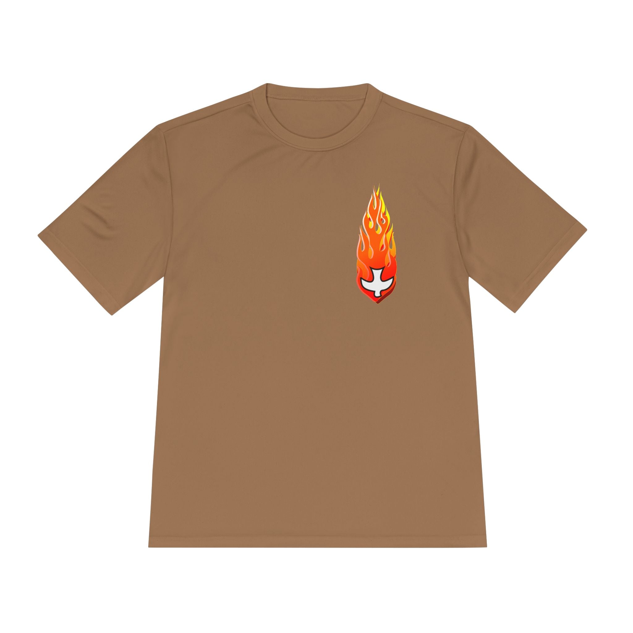 Performance Athletic T Shirt -- Christian Theme -- Holy Spirit Dove, Flame
