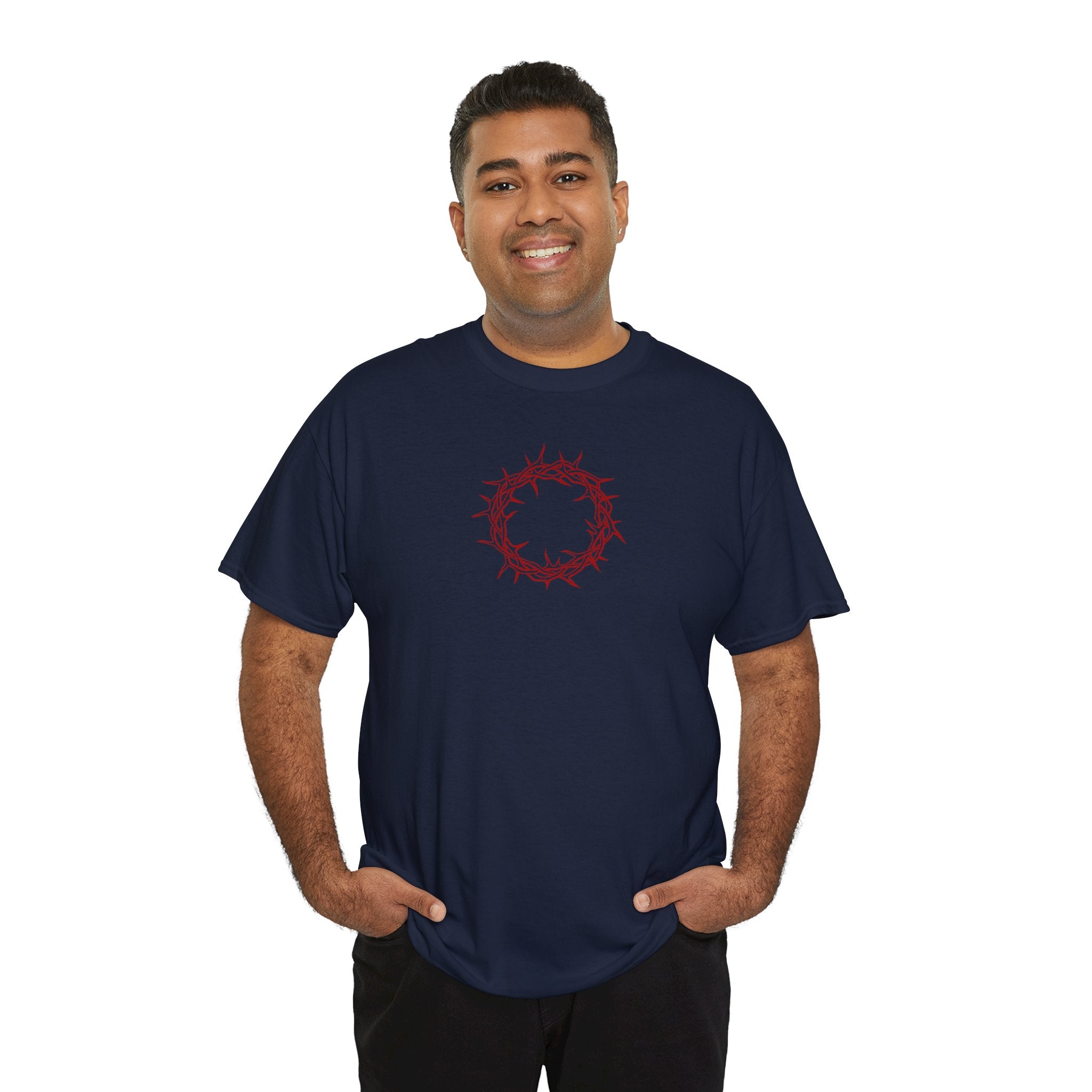 Heavy Cotton T-Shirt -- Christian Theme -- Crown of Thorns (Red)