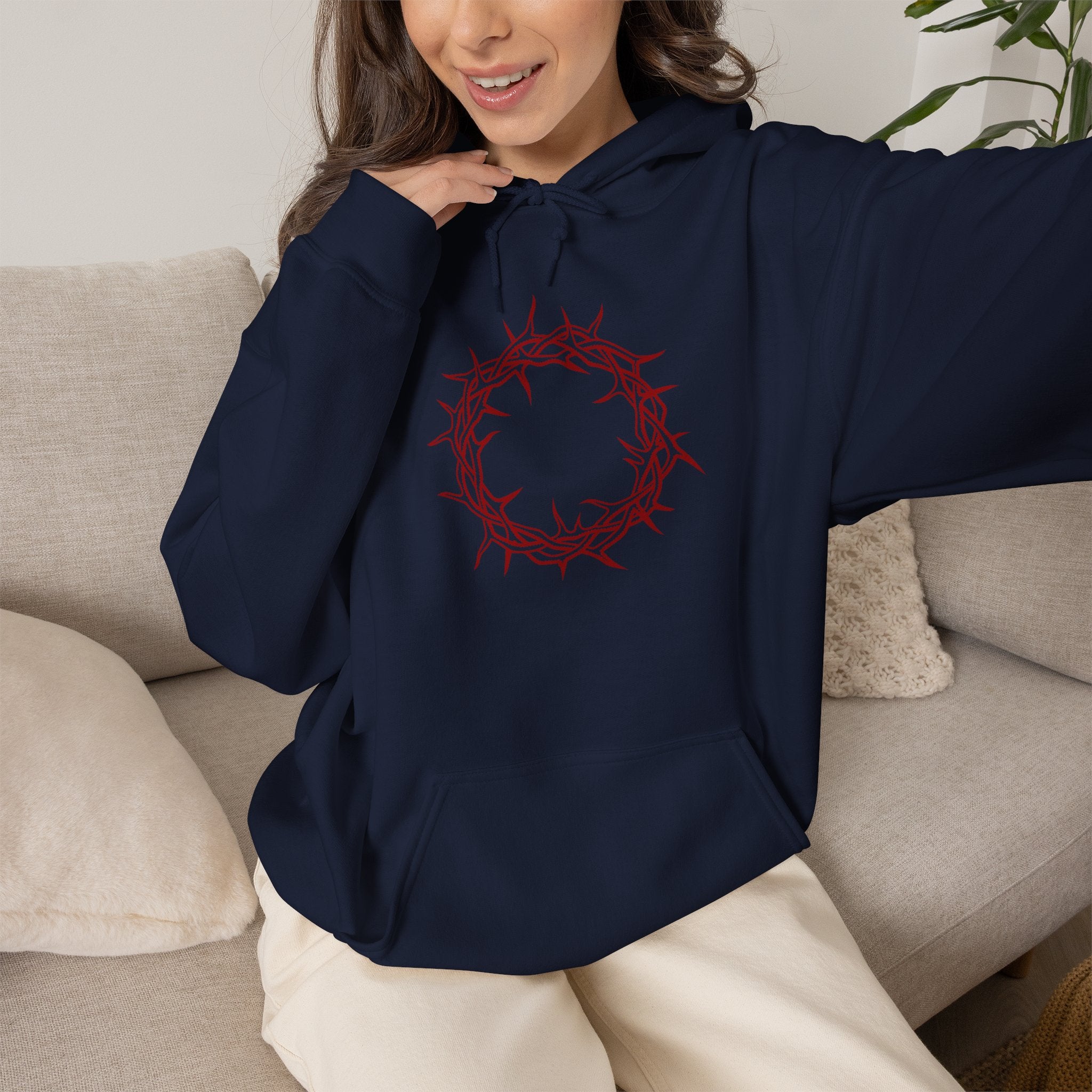 Hoodie -- Christian Theme -- Crown of Thorns (Red)