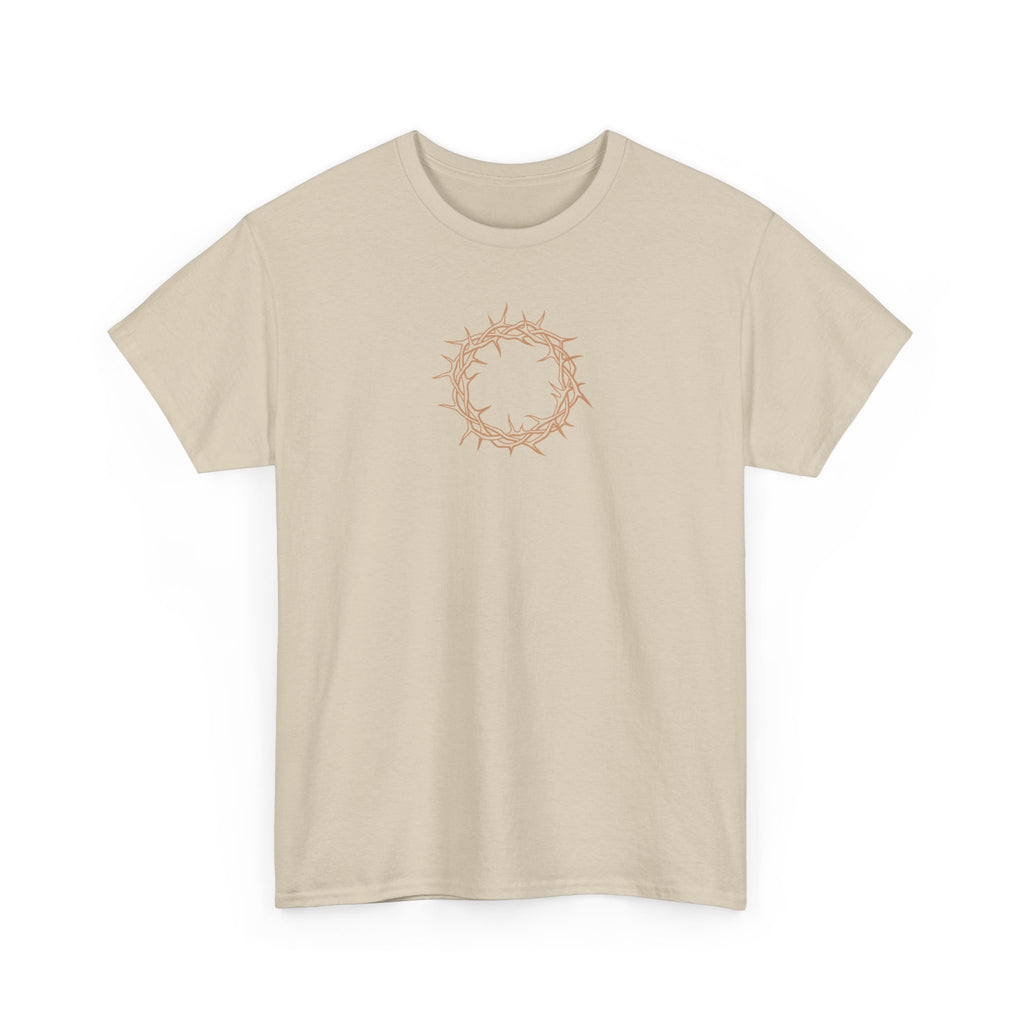 Heavy Cotton T-Shirt -- Christian Theme -- Crown of Thorns (Light Red)