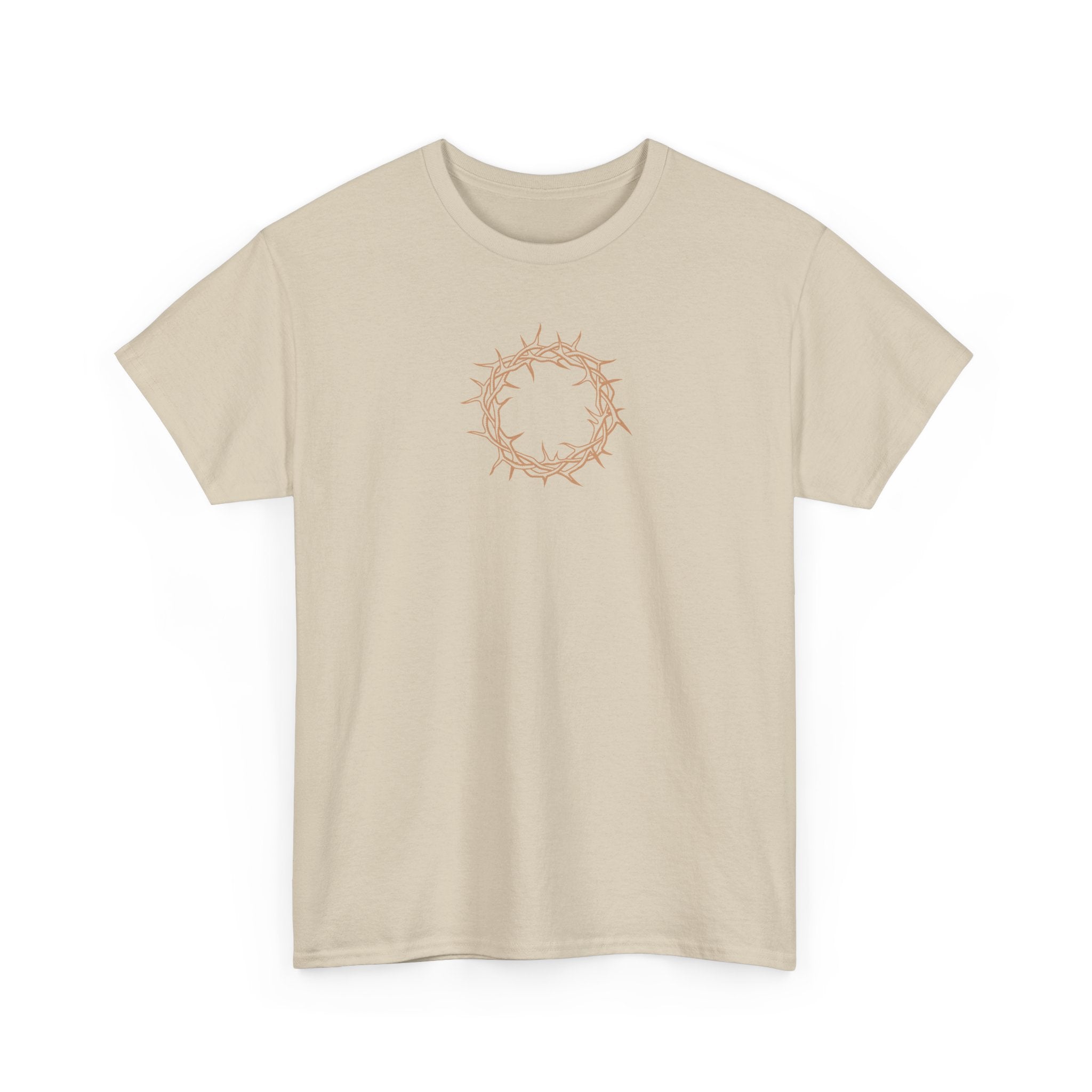 Heavy Cotton T-Shirt -- Christian Theme -- Crown of Thorns (Light Red)