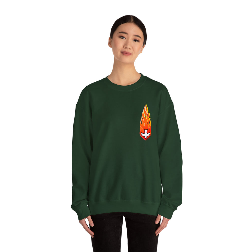 Crewneck Sweatshirt -- Christian Theme -- Holy Spirit Dove Flame