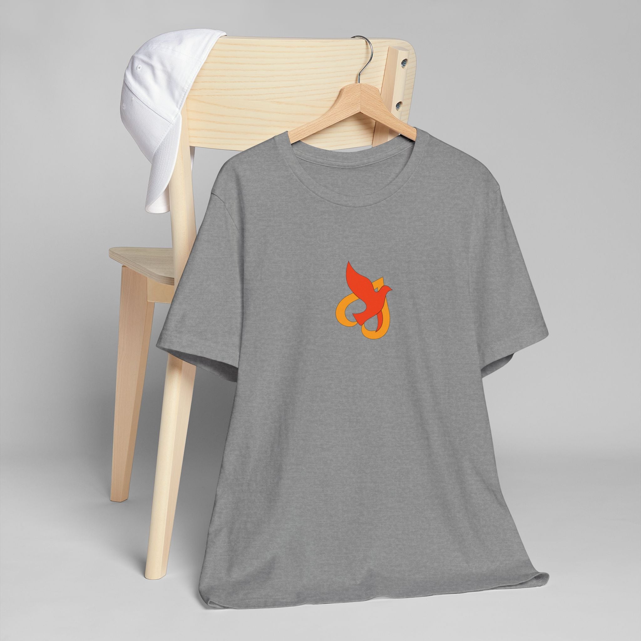 Jersey T-Shirt -- Christian Theme -- Holy Spirit Dove Heart Flame
